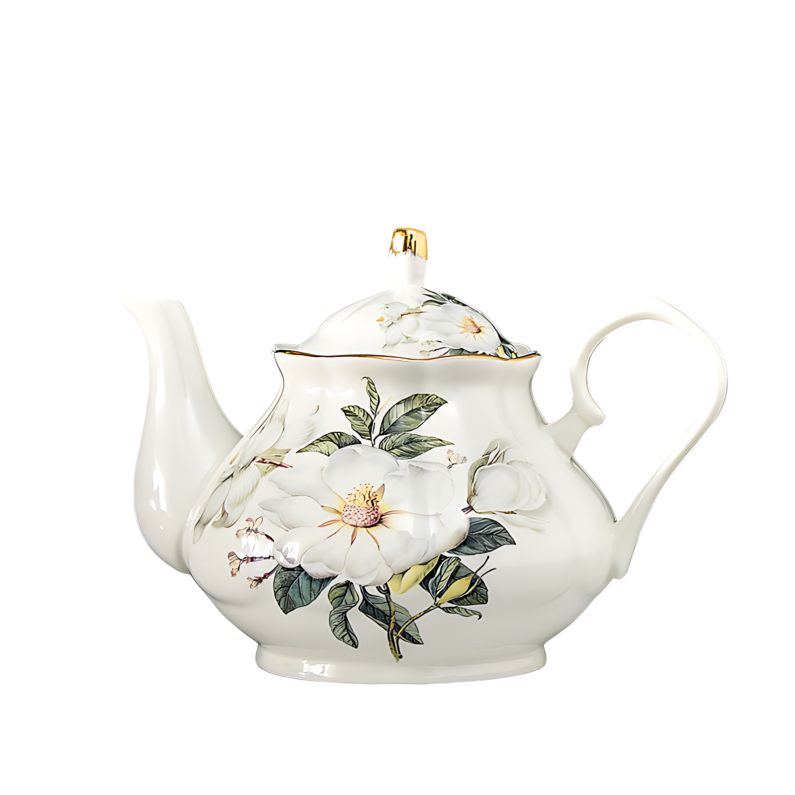 Théière porcelaine décor floral